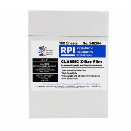 RPI X-Ray Film, 5x7, 100/pk, 100PK 248304
